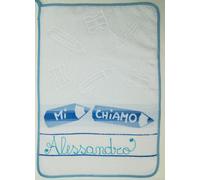 Set asilo 2 pezzi con NOME bavaglino salviettina Made in Italy in 4 COLORI