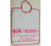 Set asilo 2 pezzi con NOME bavaglino salviettina Made in Italy in 4 COLORI