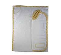 SET ASILO 2 PEZZI (SALVIETT BAVAGLIA) A QUADRETTI CON TARGHETTA X NOME
