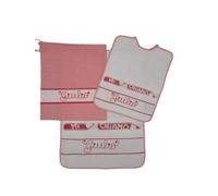 Set asilo 3 pezzi con NOME bavaglino salviettina sacca Made in Italy in 4 COLORI