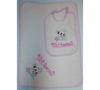 Set asilo Bavaglino e salvietta con NOME Made in Italy cotone 100% 2 Colori