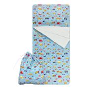 Set Asilo, Sacco nanna e sacchetto per Bimbo e Bimba da 2 a 6 Anni - Tessuto Trapuntato 100% Cotone Macchinine Copertina Asilo