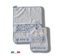 Set Asilo Scuola Materna Bavaglia più Salvietta Orsetto 100% Cotone