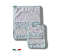 Set Asilo Scuola Materna Bavaglia più Salvietta Orsetto 100% Cotone