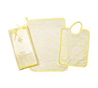 Set ASILO SCUOLA MATERNA RALPH 2 pezzi: bavaglino spugna con elastico cm.26x34 e asciugamano cm.40x50 Completo asilo - Cotone 100% Made in Italy (GIALLO)