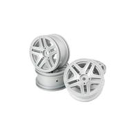 Set Assali per Adatto per MN128 Wrangler MN86S Grande G500RC Albero di trasmissione Sospensione Assale Alloggiamento Tirante Volante Mozzo Cuscinetto(Metal wheels white)