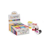 Set Assortimento 12 Vasetti Colorante Gel per alimenti - vari colori - ideale per colorare pasta di zucchero, ghiaccia, panna, crema e prodotti a base di zucchero - vasetto da 28g - per torte e dolci