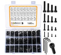 Set assortimento di bulloni a testa esagonale dadi e rondelle 1680 pezzi M2 M3