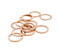 Set assortito di rondelle in ottone, M5 M6 M8 M10 M12 M16 M18 M20 M22 M24 Rame puro Rondelle solide Automobile Moto Coppa olio Spina Guarnizione di tenuta Distanziatori Rondella 100 pezzi(M10x18x1)