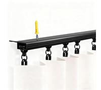 Set asta doccia regolabile in alluminio, curva ad angolo a 90°, divisorio per camper, autobus, piccoli spazi, nero, 270 cm / 8.8ft (2 x 135 cm), soluzione elegante e durevole