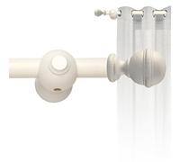 Set asta in legno per tenda con diametro 30 mm, kit asta per tenda installazione a parete asta bianca da 2 m con terminale sfera aste per tende cintacor