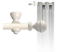Set asta in legno per tenda con diametro 30 mm, kit asta per tenda installazione a soffitto asta bianca da 1,5 m con terminale sfera aste per tende cintacor