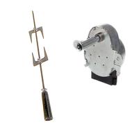SET ASTA SPIEDO IN ACCIAIO INOX PER GIRARROSTO 37,5 cm + MOTORE ELETTRICO 4 WATT
