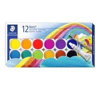 Set astuccio 12 acquarelli pigmentati con tavolozza