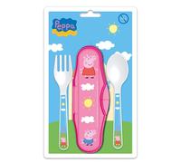 Set Astuccio Posate Per Bambini Peppa Pig Con Forchetta E Cucchiaio 2 Pezzi