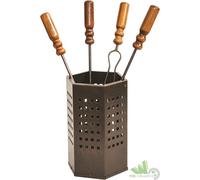 SET ATTREZZATURE PULIZIA CAMINO CUBO 4 PEZZI SCOPINO CON CONTENITORE FERRO