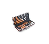 Ompagrill Set attrezzi barbecue inox 12 pz (40cm) Inox e Legno 01241