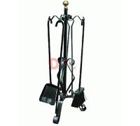 SET ATTREZZI CAMINO COMPLETO LISCIO ACCESSORI PER CAMINETTI H.67 PZ.4
