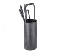 Set Attrezzi Camino Stufa Pellet Ferro Battuto Secchiello H 58 Cm D16