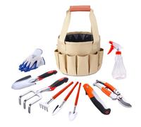 Set attrezzi da giardino portatile da giardino, attrezzi da giardino per esterni, con spruzzatore, cesoie da giardino, sega pieghevole, pala, rastrello, ecc