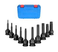 Set attrezzi da officina Set Di Chiavi A Per Stella Torx Esagonali Da 10 Pezzi Set Di Dadi A Impatto T20-T80 Da 1/2 Pollici Con Custodia Per La Riparazione