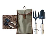 Set Attrezzi Giardinaggio 3 Pezzi Forchetta Manuale Cazzuola con Manico in Legno