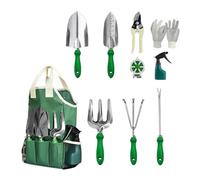 Set Attrezzi Giardino,Rastrello e Pala per Uso Intensivo - Kit da Giardinaggio 11 Pezzi - Per Principianti Donne Madre Uomini Giardinieri Prato Piante Alberi Fiori