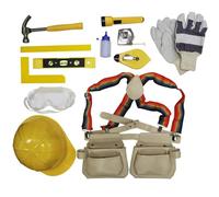 Set Attrezzi Junior Work it by millarco® 12 Pezzi - Kit per Bambini con Casco, Guanti, Occhiali di Sicurezza e Utensili - Gioco Educativo per Piccoli Falegnami