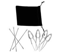 Set Attrezzi per Granchi, Impugnature Ergonomiche Antiscivolo | Forchette e Stuzzicadenti per Aragoste, Custodia in Velluto, Uso una Mano, Viaggio e Ristorante