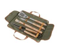 Set Attrezzi Per Griglia 4 Pezzi Esschert Design Con Tasche Verde/Marrone 43 Cm