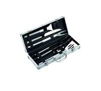 SET ATTREZZI UTENSILI BARBECUE 6PZ ACCIAIO INOX VALIGETTA ALLUMINIO OMPAGRILL