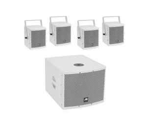 Set Audio OMNITRONIC: Subwoofer Attivo MOLLY-12A e 4x MOLLY-6 Top, Bianco, 8 Ohm