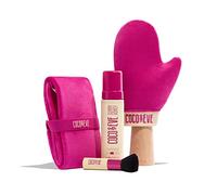 Set autoabbronzante Coco & Eve Bali Bae (medium). Mousse abbronzante senza sole All Natural. Con abbronzante, guanto applicatore e applicatore per schiena per un’abbronzatura impeccabile
