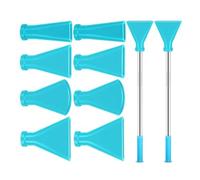 Set avanzato per la creazione di fluidi artistici con 4 ugelli di soffiaggio di dimensioni Cannucce in acciaio inossidabile Accessori per punte in silicone Forniture per vernici Ugelli per paglia in