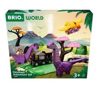 SET AVVENTURA ferrovia in legno DINOSAURI trenini BRIO 36094 età 3+