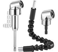 Set Avvitatore ad Angolo con Prolunga Flessibile 3 Pezzi - Attacco 1/4” per T...
