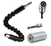 Set avvitatore ad angolo con prolunga flessibile e chiave universale