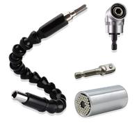 Set avvitatore ad angolo con prolunga flessibile e chiave universale multifun...