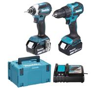 Set avvitatori 18V DHP490 + DTD153 + 2x BL1850 18V 5Ah + 1x DC18RC Makita DLX2537TJ
