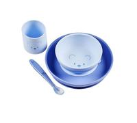 Set azzurro 4 pezzi per la pappa in silicone - nattou