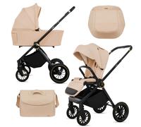 BabyLux® Passeggino 2in1 Rosso, Set Pieghevole di Passeggino Leggero Combinati con Navicella, Seggiolino Sportivo, Borsa Fasciatoio e altri Accessori, 4 Posizioni, 0-22 kg, protezione UV 50+