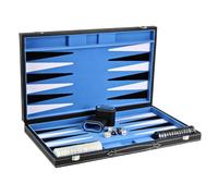 Set Backgammon in pelle blu cielo 21 pollici