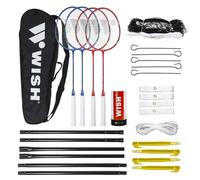 Set Badminton Portatile con Rete e 4 Racchette