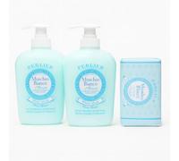 Set Bagno 2 Saponi Liquidi 300ml + Saponetta 125g Fiori d'Arancio, Muschio Bianco e Petali di Rosa, Lavanda profumazione a scelta (Muschio Bianc)