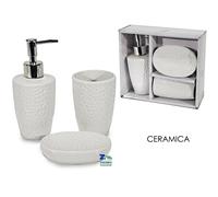 SET BAGNO 3 PEZZI IN CERAMICA COLORE BIANCO COD. 579516A