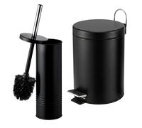 Relaxdays Set da bagno con cestino e scopino