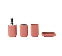 Set Bagno Dispenser Sapone Portaspazzolini Bicchiere Portasapone in Plastica PP Opaca con Stile Moderno per Tenere in Ordine Del Lavabo Adatto per Hotel, color to 1