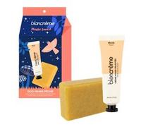 Blancrème - Duo Mani Pesca - Sapone artigianale spaonificato a freddo esfoliante + crema mano 30 ml 97% naturale al burro di karité e cacao
