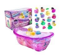 Set Bagno-Pop con Vascetta e Bombe da Bagno - Include 1 Mini Anatra e 1 Accessorio Sorpresa - 12 Anatre e 100 Accessori da Collezionare - 13,5x7,8x9,3 cm