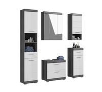 Set Bagno Scott - Mobile sottolavello, Colonna, 2 Mezza Colonna e Specchio